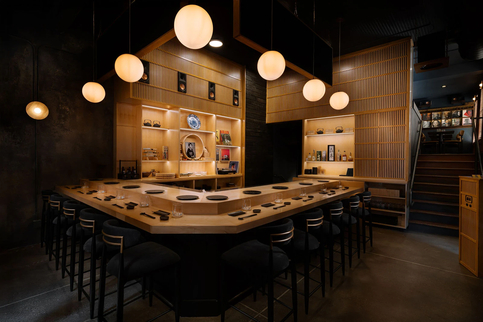 Nakama omakase counter in Milwaukee, built by Premier Construction + Design